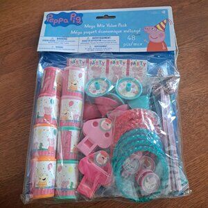 Peppa Pig birthday party supplies favors Amscan Mega Mix Value Pack -48 Pcs. NEW